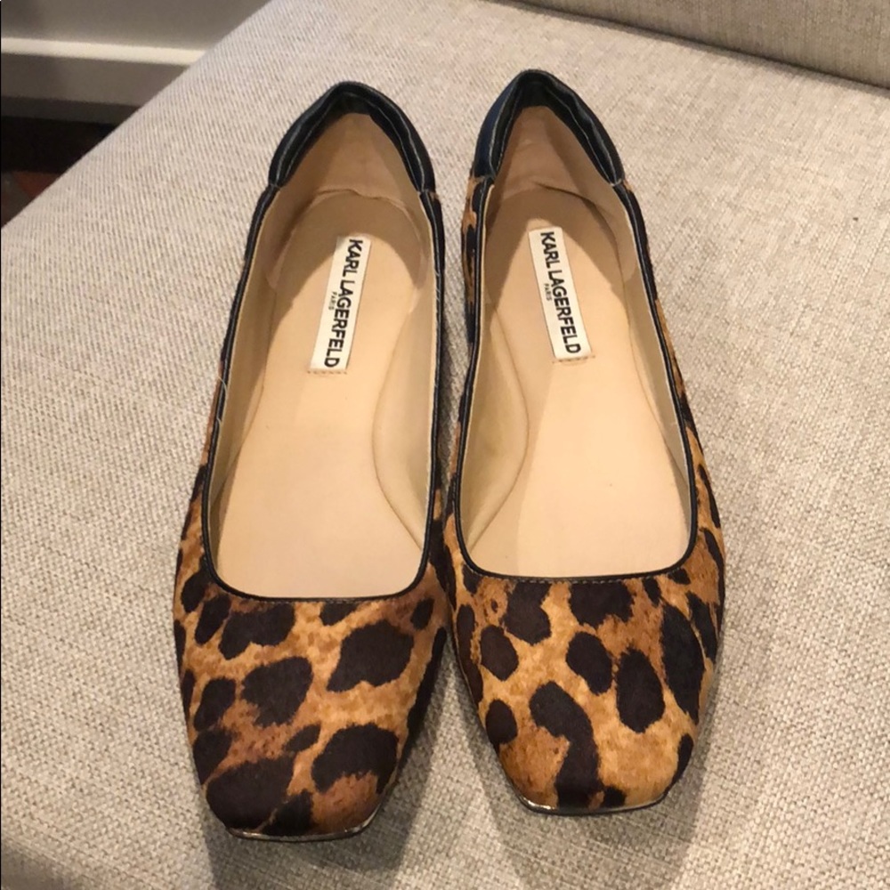 Karl Lagerfeld animal print flat